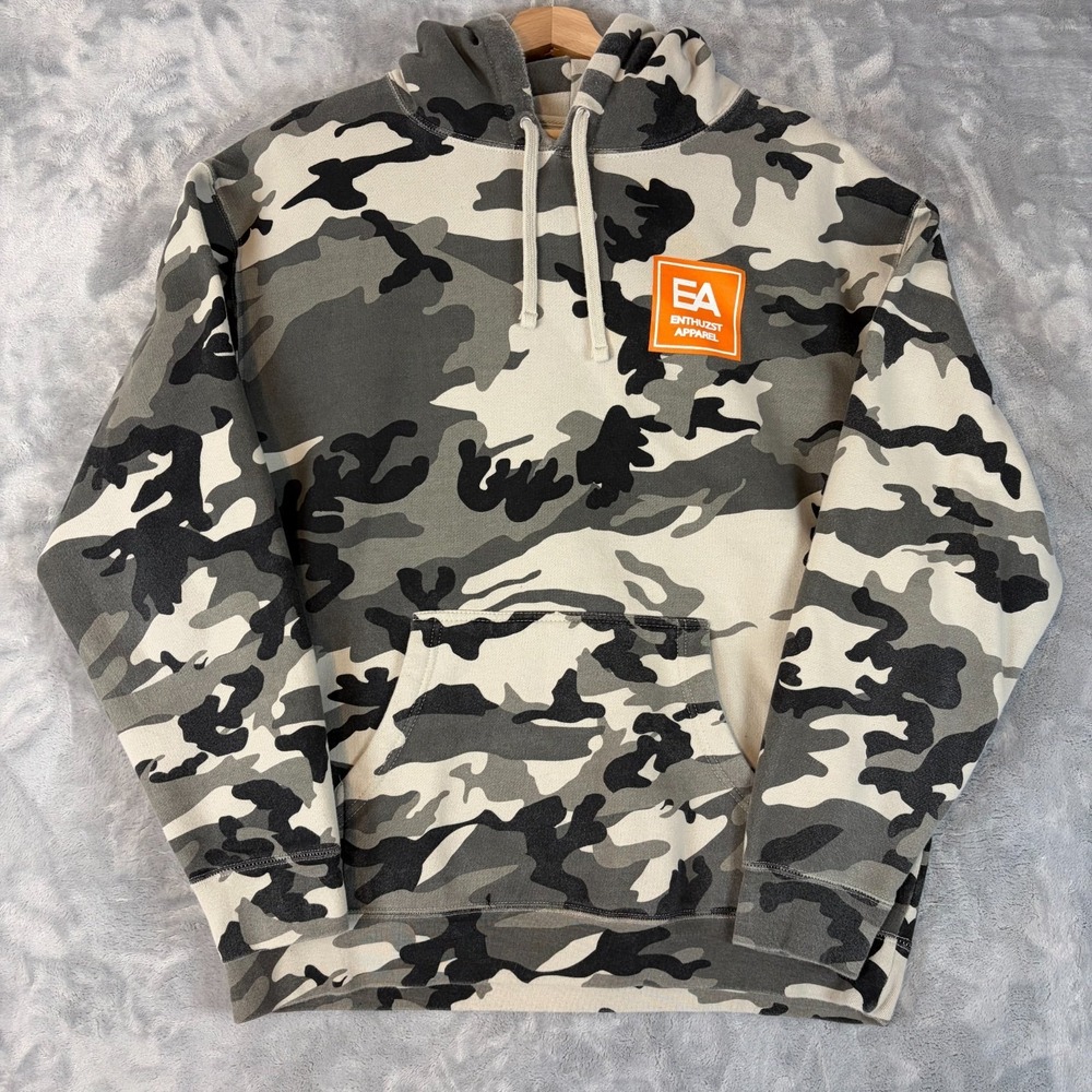 Enthuzst Mens Large Urban Camo Pullover Hoodie Sweatshirt
